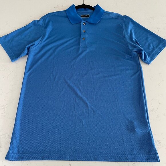 bolle Short Sleeve Athletic 3 Button Polyester Sporty Polo Shirt Blue Sz M NWOT - Picture 8 of 12